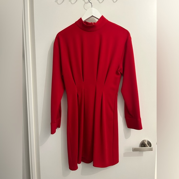 Zara Red Pleated Mini Dress XS - Picture 1 of 5